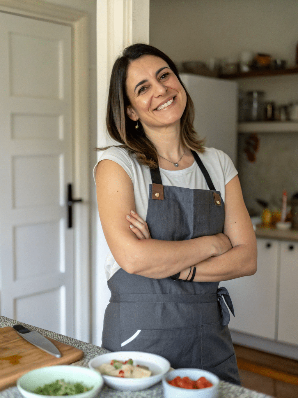 Chef Samantha smiling in the kitchen